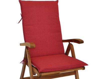 Polstr na teakové zahradní křeslo UNI vysoké - látka vínový melír