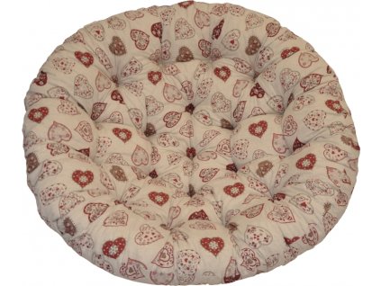 Polstr na křeslo papasan 115 cm motiv červená srdce