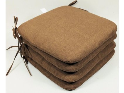 Sedák 40x40 cm látka hnědý melír - set 4 kusy