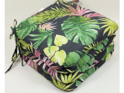 Sedák 40x40 cm látka monstera - set 4 kusy