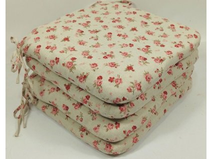 Sedák 40x40 cm látka růžičky - set 4 kusy
