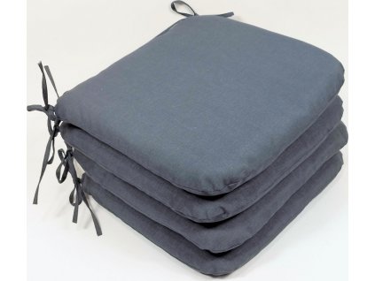 Sedák 40x40 cm látka tmavě šedý melír - set 4 kusy