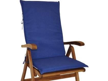 Polstr na teakové zahradní křeslo UNI vysoké - látka tmavě modrý melír