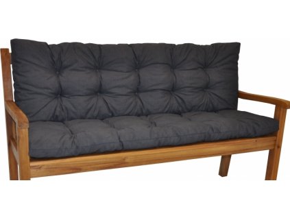 Polstr na zahradní lavičku 120 cm - látka tmavě šedý melír