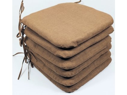 Sedák 40x40 cm látka hnědý melír - set 6 kusů