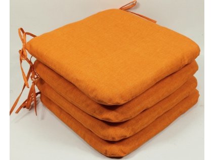 Sedák 40x40 cm látka oranžový melír - set 4 kusy