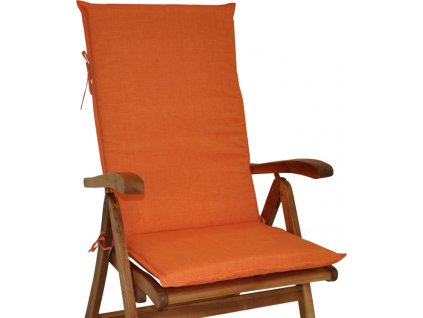 Polstr na teakové zahradní křeslo UNI vysoké - látka oranžový melír