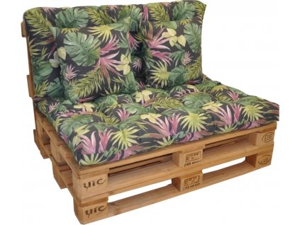 Polstry na paletový nábytek - motiv Monstera