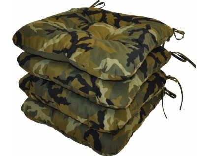 Sedák UNI motiv maskáč - set 4 kusy