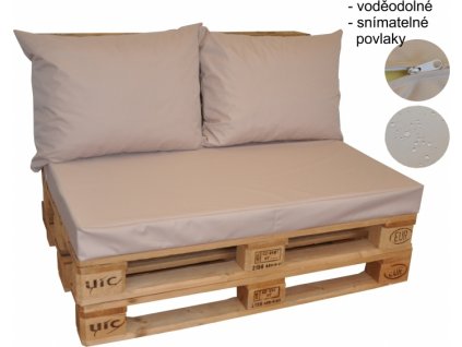 Polstry na paletový nábytek voděodolné -barva světle béžová