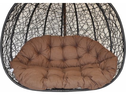 Polstr na závěsnou houpačku Double - látka hnědý melír