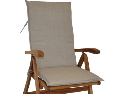 Polstr na teakové zahradní křeslo UNI vysoké - látka tmavě béžový melír