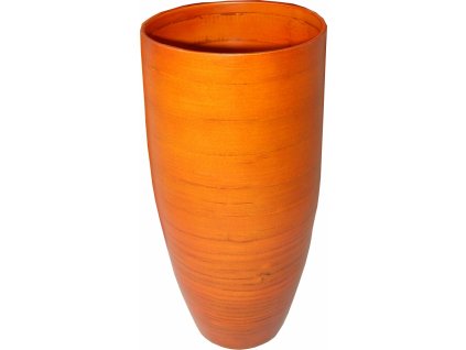 oranžová váza přírodní bambus