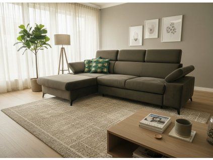 Sedací souprava Apolena levá šedohnědá