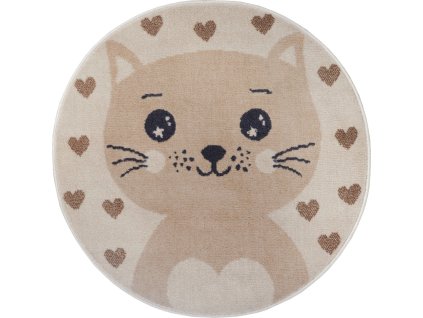 Dětský koberec Adventures 105963 Cream Beige kruh (Rozměry koberců 100x100 (průměr) kruh)