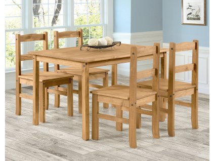 Stůl 100x80 + 4 židle CORONA 2 vosk