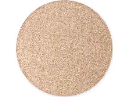 Kusový koberec Duet Kona 106250 Beige/White kruh - na ven i na doma (Rozměry koberců 160x160 (průměr) kruh)