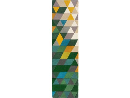 Ručně všívaný běhoun Illusion Prism Green/Multi (Rozměry koberců 60x230)