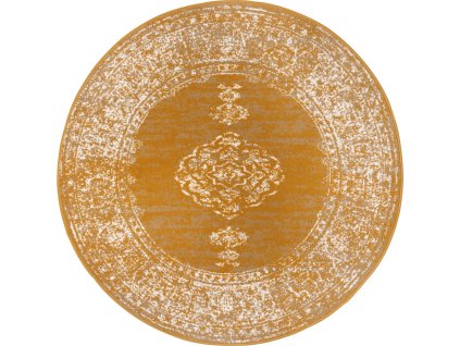Kusový koberec Gloria 105518 Mustard kruh (Rozměry koberců 160x160 (průměr) kruh)