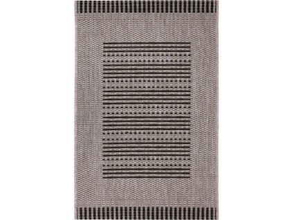 Kusový koberec Floorlux 20001 Silver/Black – na ven i na doma (Rozměry koberců 60x110)