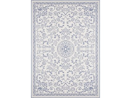 Kusový koberec Twin Supreme 103867 Leyte Blue/Cream – na ven i na doma (Rozměry koberců 80x150)