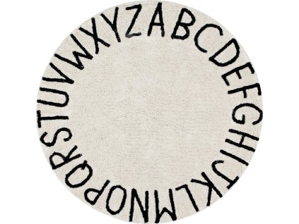 Přírodní koberec, ručně tkaný Round ABC Natural-Black (Rozměry koberců 150x150 (průměr) kruh)