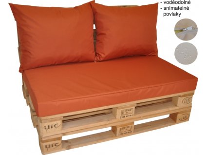 Polstry na paletový nábytek voděodolné -barva cihlová