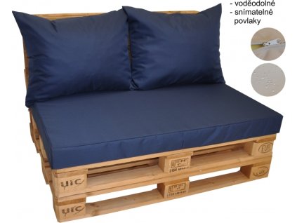 Polstry na paletový nábytek voděodolné -barva modrá