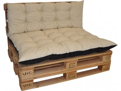 Polstry na paletový nábytek sada Basic - látka béžový melír