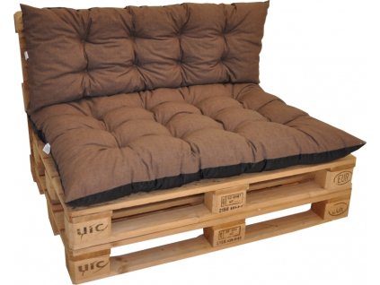 Polstry na paletový nábytek sada Basic - látka hnědý melír