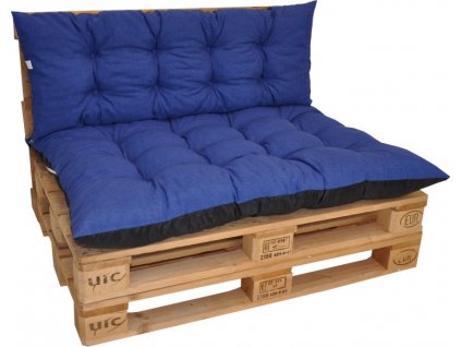 Polstry na paletový nábytek sada Basic - látka modrý melír