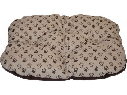 Podložka pro psa voděodolná zaoblená 60x45 cm tlapka béžová