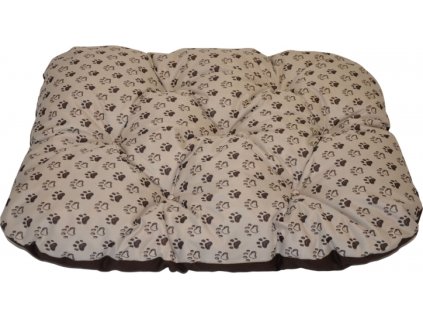 Podložka pro psa voděodolná zaoblená 80x60 cm tlapka béžová