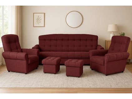 Sedací souprava Simona 3+1+1+2T Malmo 63 vínová