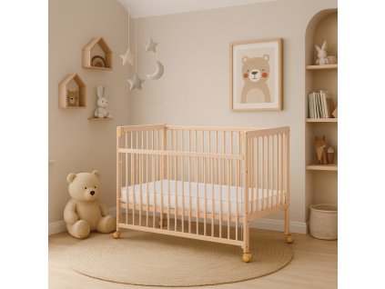 11628 detska postylka scarlett fira prirodni eco buk stahovaci bocnice 120 x 60 cm