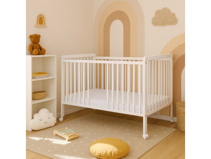 226 detska postylka scarlett dominik s vyndavacimi prickami borovice bila 120 x 60 cm