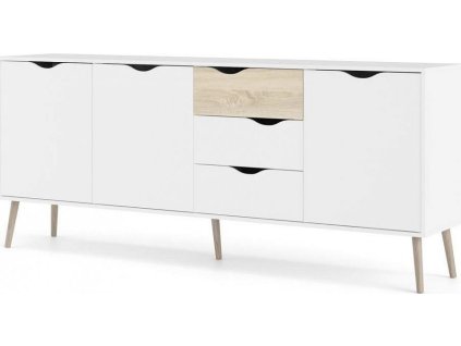 Komoda Retro 454 bílá/dub sonoma