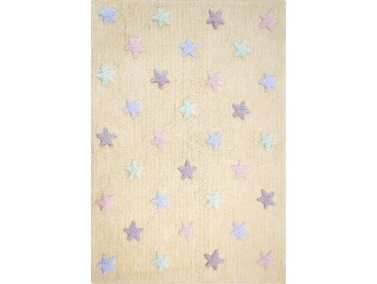 Přírodní koberec, ručně tkaný Tricolor Stars Vanilla (Rozměry koberců 120x160)