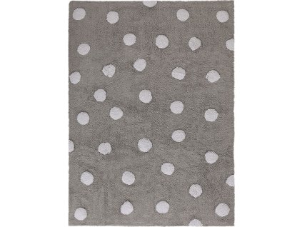 Přírodní koberec, ručně tkaný Polka Dots Grey-White (Rozměry koberců 120x160)