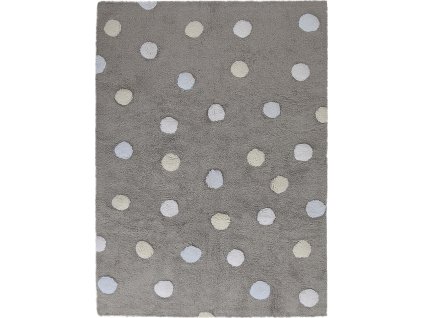 Přírodní koberec, ručně tkaný Tricolor Polka Dots Grey-Blue (Rozměry koberců 120x160)