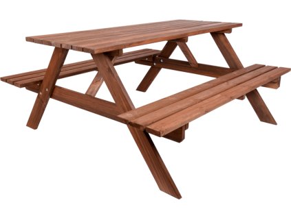 PIKNIK zahradní set dřevěný - 200 cm - mořený