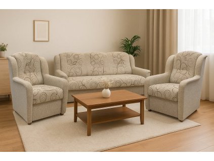 Sedací souprava Ušák 3f+1+1 Rosita béžová