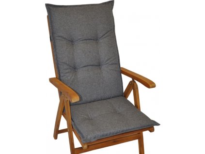 Polstr na teakové zahradní křeslo UNI excelent vysoké - látka voděodolná šedá