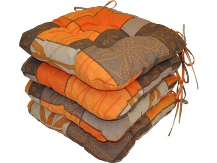 Sedák UNI barva oranžový list - set 4 kusy