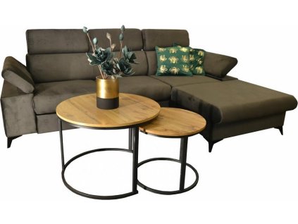 Sedací souprava Apolena pravá šedohnědá