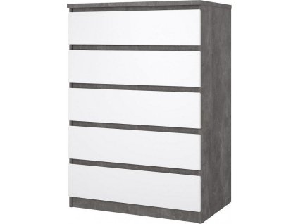 Komoda Simplicity 231 beton/bílý lesk