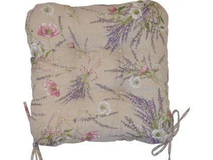 Sedák UNI motiv levandule + vlčí mák