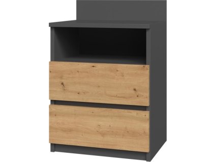 Noční stolek Malvína M1 antracit/dub artisan