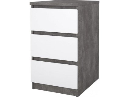 Komoda Simplicity 237 beton/bílý lesk