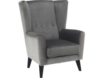 Křeslo-ušák, světle šedá / černá, RODEZA